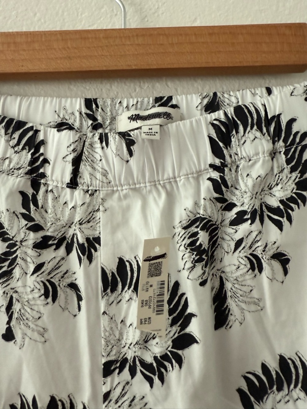 Madewell Pull-On Culottes in Cotton Poplin Wide Leg Med Graphic Sunflowers White - Picture 8 of 10